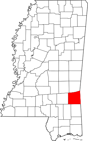 Map Of Mississippi Highlighting Wayne County