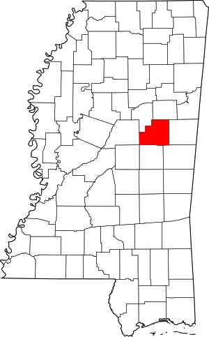 Map Of Mississippi Highlighting Winston County