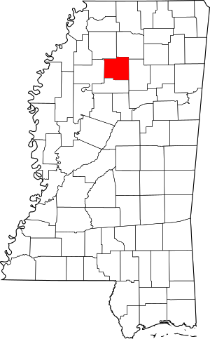 Map Of Mississippi Highlighting Yalobusha County