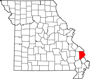 Map Of Missouri Highlighting Cape Girardeau County