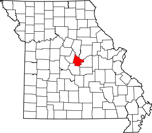 Map Of Missouri Highlighting Cole County