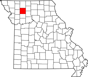 Map Of Missouri Highlighting Daviess County