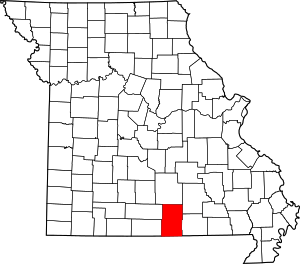 Map Of Missouri Highlighting Howell County