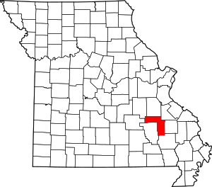 Map Of Missouri Highlighting Iron County