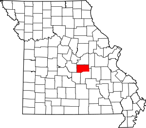 Map Of Missouri Highlighting Maries County