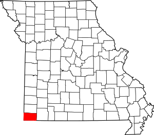 Map Of Missouri Highlighting Mcdonald County