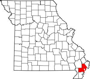 Map Of Missouri Highlighting New Madrid County