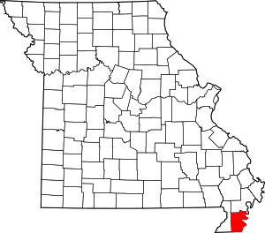 Map Of Missouri Highlighting Pemiscot County