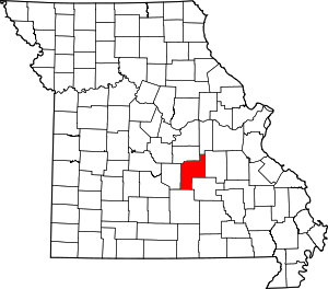 Map Of Missouri Highlighting Phelps County