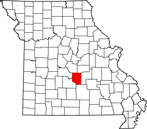 Map Of Missouri Highlighting Pulaski County