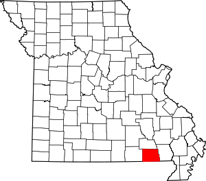 Map Of Missouri Highlighting Ripley County