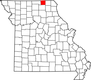 Map Of Missouri Highlighting Schuyler County