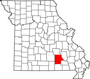 Map Of Missouri Highlighting Shannon County