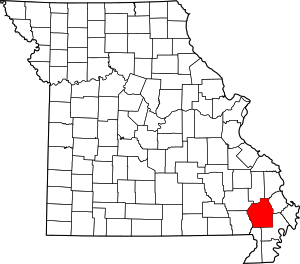 Map Of Missouri Highlighting Stoddard County