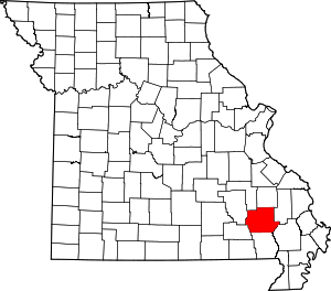 Map Of Missouri Highlighting Wayne County