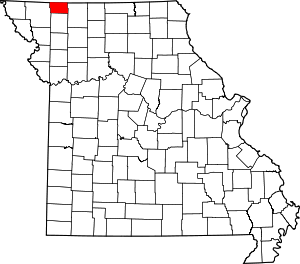 Map Of Missouri Highlighting Worth County