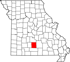 Map Of Missouri Highlighting Wright County