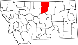 Map Of Montana Highlighting Blaine County