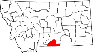 Map Of Montana Highlighting Carbon County