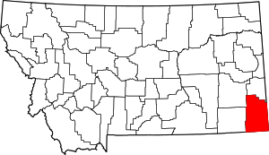 Map Of Montana Highlighting Carter County