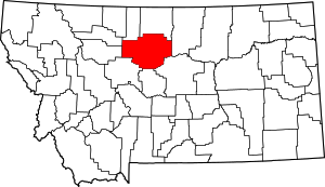 Map Of Montana Highlighting Chouteau County