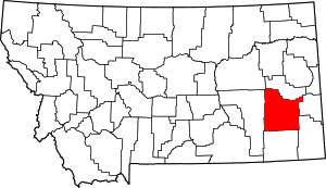 Map Of Montana Highlighting Custer County