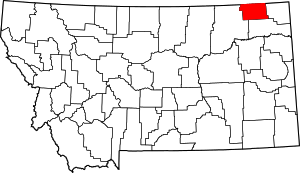 Map Of Montana Highlighting Daniels County