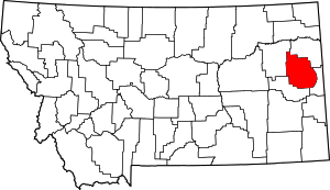 Map Of Montana Highlighting Dawson County