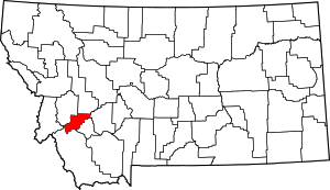 Map Of Montana Highlighting Deer Lodge County