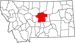 Map Of Montana Highlighting Fergus County