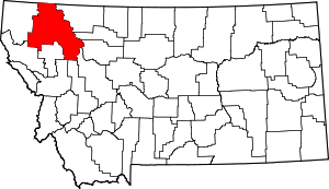 Map Of Montana Highlighting Flathead County