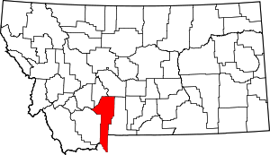 Map Of Montana Highlighting Gallatin County