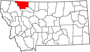 Map Of Montana Highlighting Glacier County