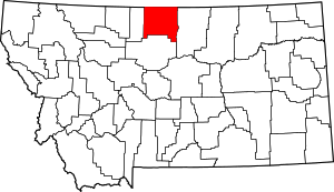 Map Of Montana Highlighting Hill County