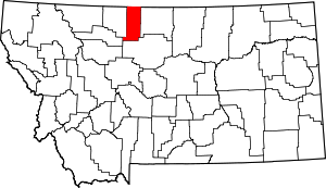 Map Of Montana Highlighting Liberty County