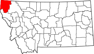 Map Of Montana Highlighting Lincoln County