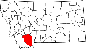 Map Of Montana Highlighting Madison County