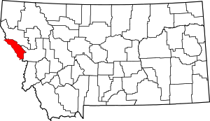 Map Of Montana Highlighting Mineral County