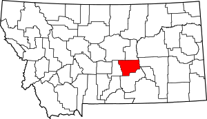 Map Of Montana Highlighting Musselshell County