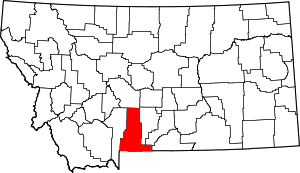 Map Of Montana Highlighting Park County