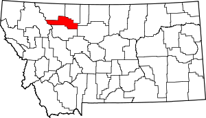 Map Of Montana Highlighting Pondera County