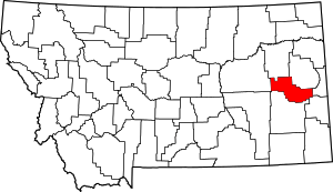 Map Of Montana Highlighting Prairie County