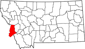 Map Of Montana Highlighting Ravalli County