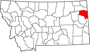 Map Of Montana Highlighting Richland County