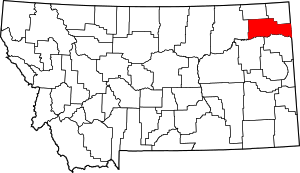 Map Of Montana Highlighting Roosevelt County