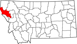 Map Of Montana Highlighting Sanders County