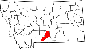 Map Of Montana Highlighting Stillwater County