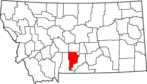 Map Of Montana Highlighting Sweet Grass County