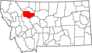 Map Of Montana Highlighting Teton County