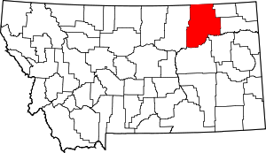 Map Of Montana Highlighting Valley County